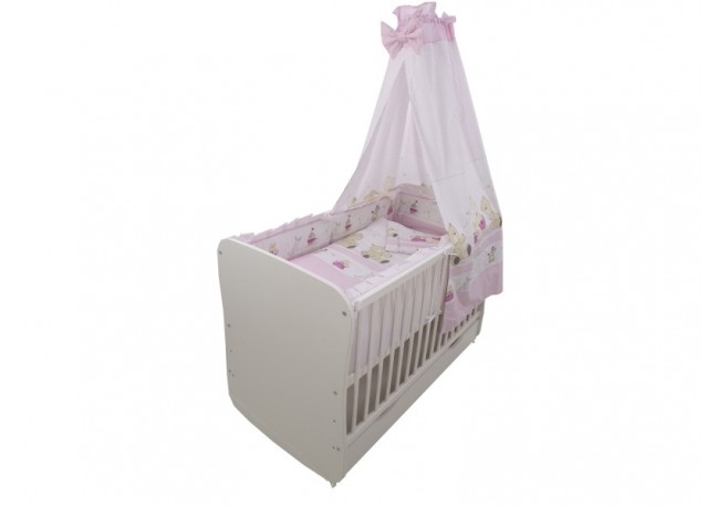 Lenjerie MyKids Teddy Play Pink M2 5+1 Piese M2 120x60 cm