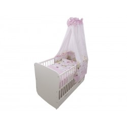 Lenjerie MyKids Teddy Play Pink M1 5 piese 140x70 cm