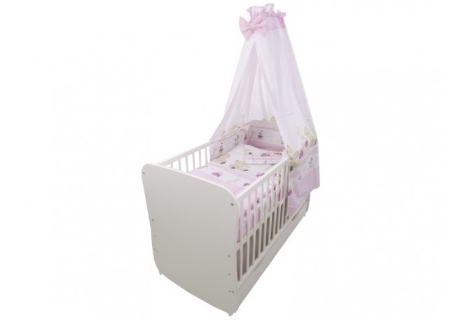 Lenjerie MyKids Teddy Play Pink M2 5 piese 120x60 cm