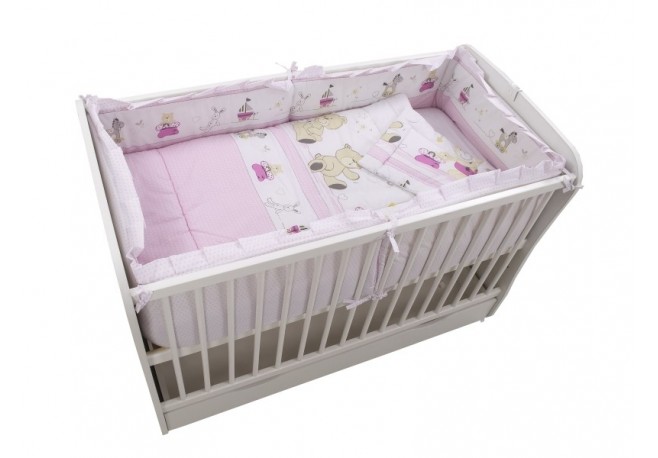 Lenjerie MyKids Teddy Play Pink M2 4+1 Piese 140x70