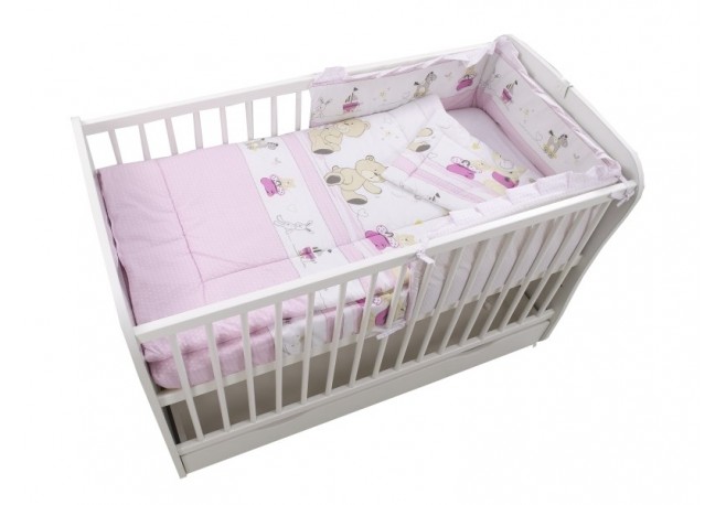 Lenjerie MyKids Teddy Play Pink M2 4 Piese 140x70