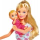 Papusa Simba Steffi Love 29 cm Baby World in rochie cu floricele cu 2 copii 1 bebelus si accesorii