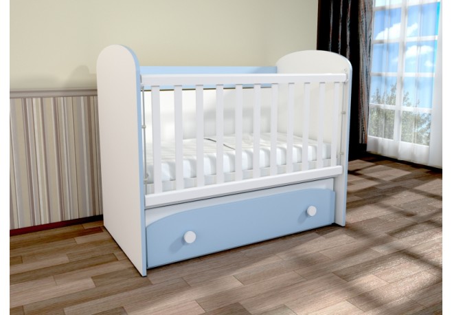 Patut cu leganare MyKids Diana 1 Alb-Albastru 021PE