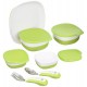 Scaun de masa 4moms White-Grey+Set Farfurii si tacamuri Cadou