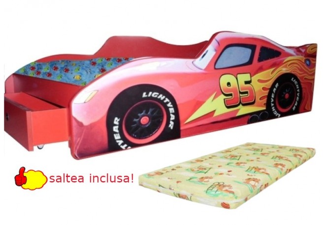Pat masina Fulger cu sertar -saltea inclusa