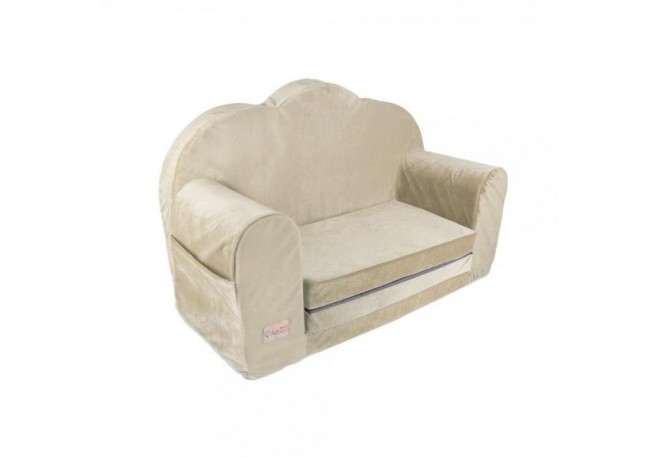 Canapea extensibila Klups catifea beige V110