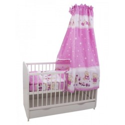 Lenjerie MyKids Teddy Toys Roz M2 5 piese 120x60 cm