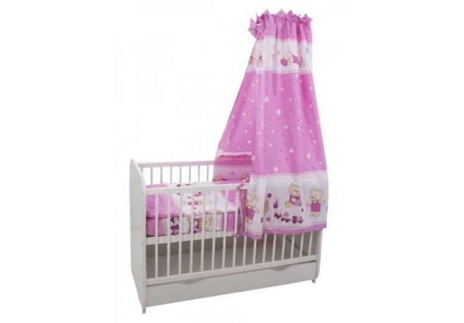 Lenjerie MyKids Teddy Toys Roz M2 5 piese 120x60 cm