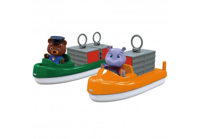 Set AquaPlay 2 barci cu container si 2 figurine