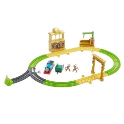 Set Fisher Price by Mattel Thomas and Friends Monkey Palace cu sina vagoane si locomotiva motorizata