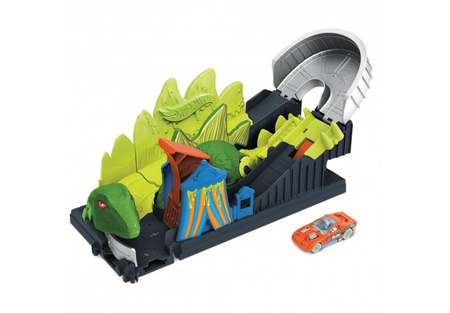 Pista de masini Hot Wheels by Mattel Toxic Dino coaster attack cu masinuta