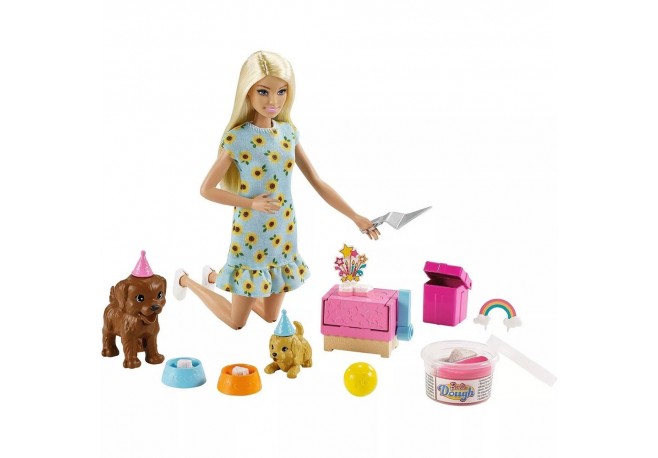 Set Barbie by Mattel Puppy Party cu papusa si accesorii