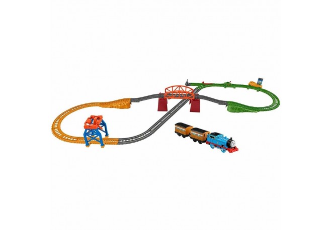Set Fisher Price by Mattel Thomas and Friends 3 in 1 cu sina vagoane si locomotiva motorizata