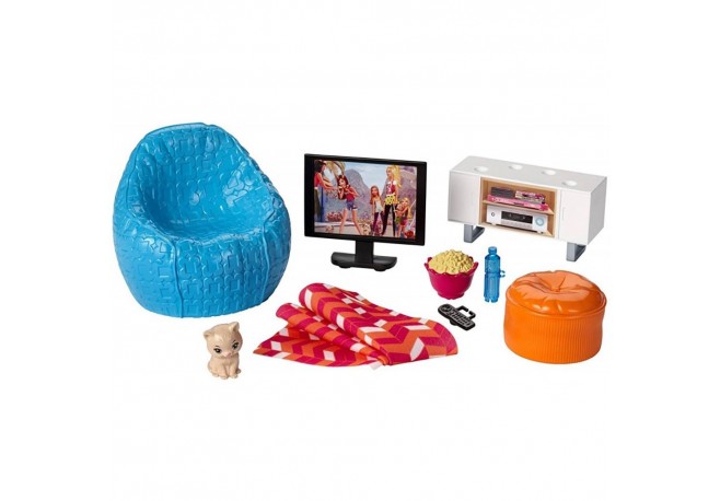 Set Barbie by Mattel Estate Movie Night cu accesorii DVX46
