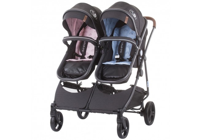 Carucior gemeni Chipolino Duo Smart 2 in 1 blue pink