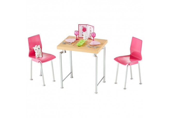 Set Barbie by Mattel Estate Masa cu scaune si accesorii DVX45