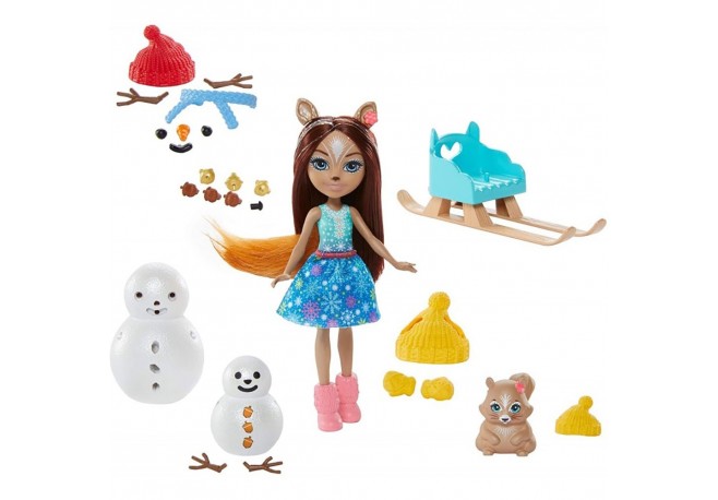 Set Enchantimals by Mattel papusa Sharlotte Squirrel figurina Peanut si accesorii