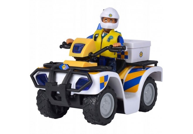 ATV Simba Fireman Sam Police cu figurina Malcolm si accesorii