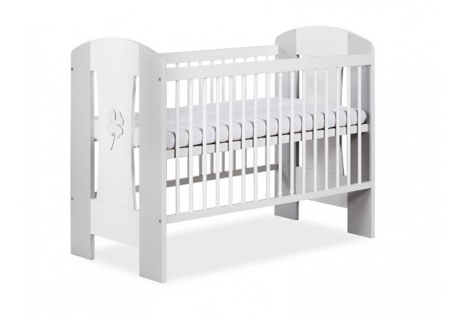 Patut copii din lemn KLUPS Nati Alb Gri Trifoi 120x60