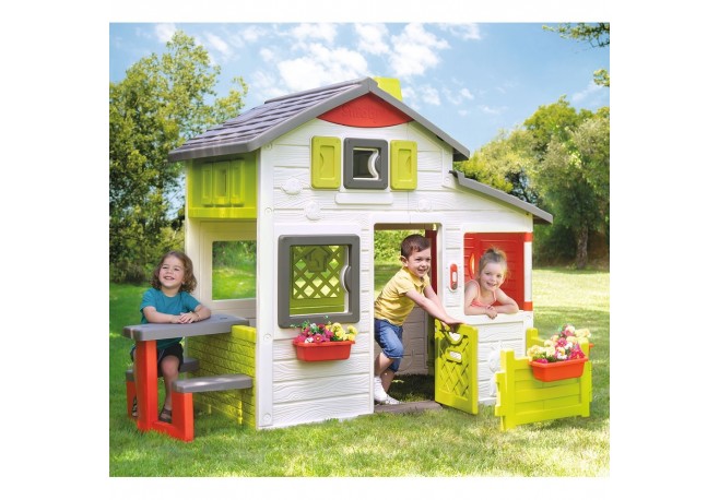 Casuta pentru copii Smoby Friends Playhouse Neo cu gradina