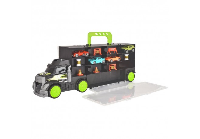Camion Dickie Toys Carry and Store Transporter cu 4 masinute si accesorii