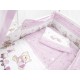 Lenjerie MyKids Teddy Toys Roz M2 7 Piese 120x60 cm