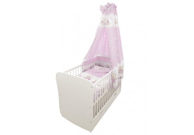 Lenjerie MyKids Teddy Toys Roz M2 5 piese 140x70 cm