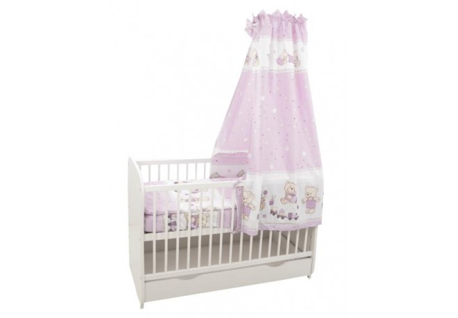 Lenjerie MyKids Teddy Toys Roz M2 5+1 Piese M2 120x60 cm