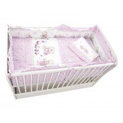 Lenjerie MyKids Teddy Toys Roz M2 4+1 Piese 120x60