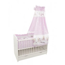 Lenjerie MyKids Teddy Toys Roz M1 5+1 Piese M2 140x70 cm