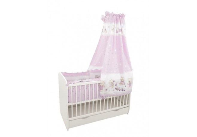 Lenjerie MyKids Teddy Toys Roz M1 5+1 Piese 120x60 cm