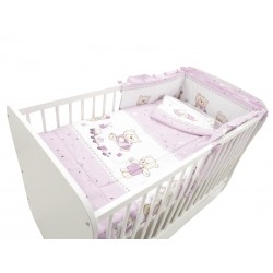 Lenjerie MyKids Teddy Toys Roz M1 4 Piese 140x70