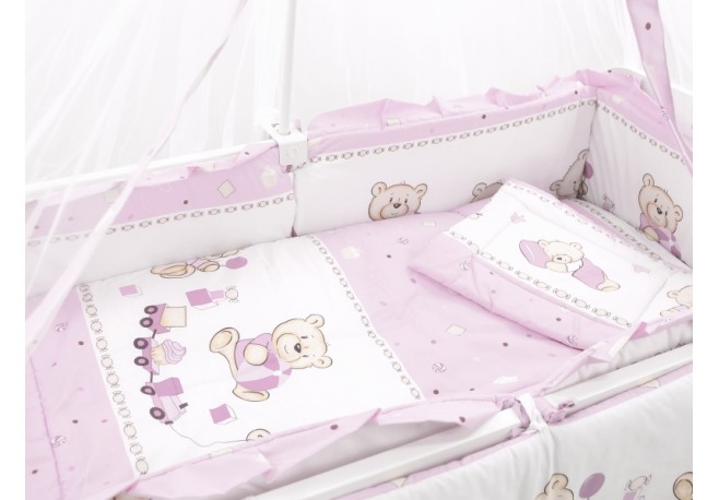 Lenjerie MyKids Teddy Toys Roz M1 4+1 Piese 120x60