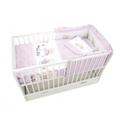 Lenjerie MyKids Teddy Toys Roz M1 4 Piese 120x60
