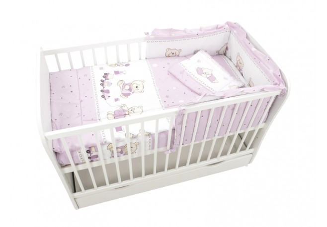 Lenjerie MyKids Teddy Toys Roz M1 4 Piese 120x60