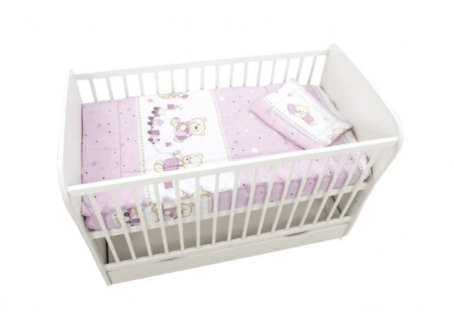 Lenjerie MyKids Teddy Toys Roz 3 Piese 120x60