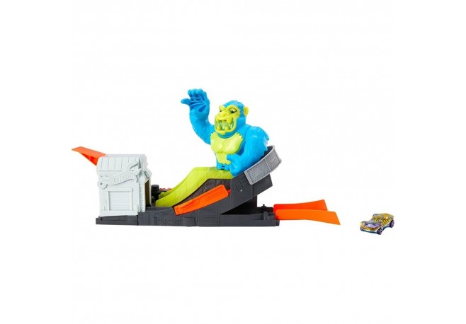Pista de masini Hot Wheels by Mattel Toxic Ape Attack cu masinuta