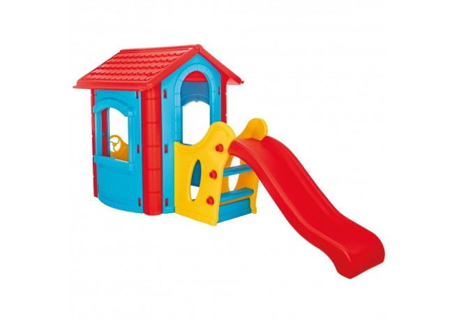 Casuta cu tobogan pentru copii Pilsan Happy House blue