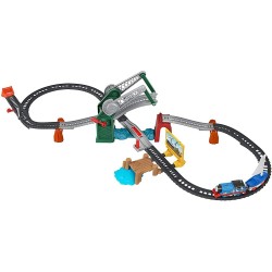 Set Fisher Price by Mattel Thomas and Friends Bridge Lift Thomas and Skiff cu sina locomotiva motorizata si vagon