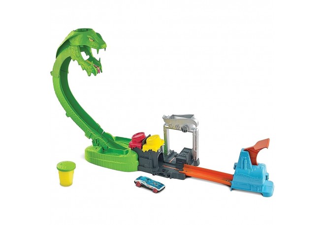Pista de masini Hot Wheels by Mattel City Toxic Snake Strike cu masinuta si slime