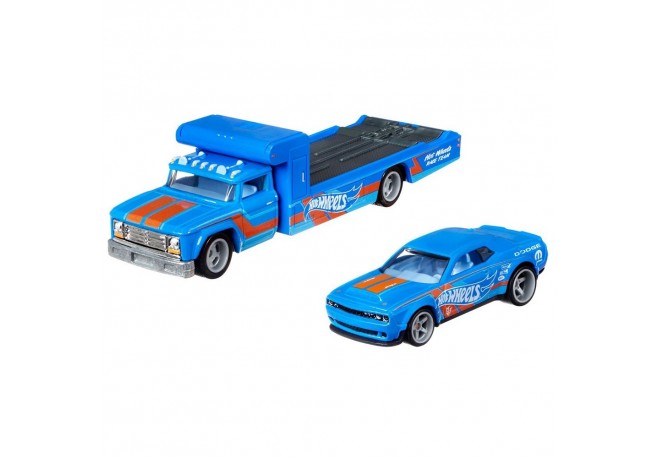 Camion Hot Wheels by Mattel Car Culture Retro Rig cu masina Dodge Challnger STR Demon 18