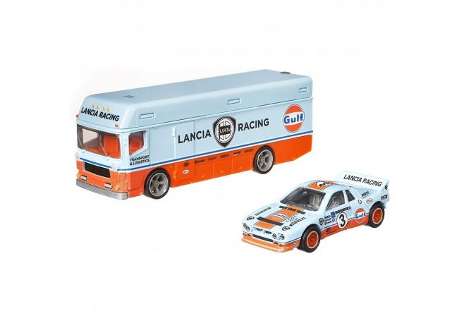 Camion Hot Wheels by Mattel Car Culture Euro Hauler cu masina Lancia Rally 037