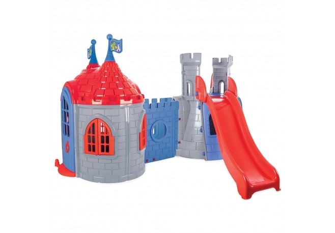 Casuta cu tobogan pentru copii Pilsan Castle with Slide grey