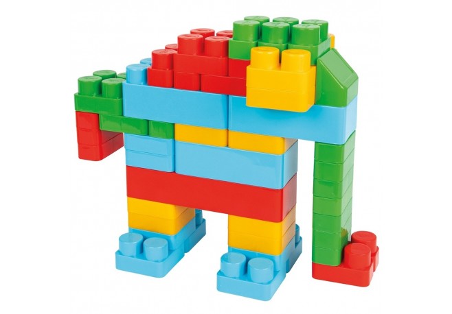 Jucarie Pilsan Cuburi de construit in cutie Jumbo Blocks 60 piese