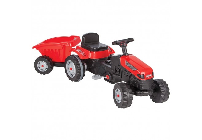 Tractor cu pedale si remorca Pilsan Active with Trailer 07-316 red