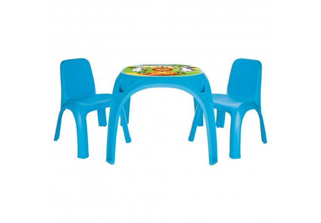 Set Masuta cu 2 scaune pentru copii Pilsan King Table blue