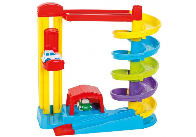 Pista de masini Pilsan Road Set with Car Lift cu 2 masinute