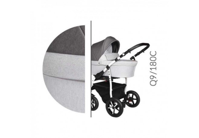 Carucior 3 in 1 Baby Merc Q9 - 180C - Cadru Alb
