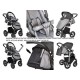 Carucior 3 in 1 Baby Merc Q9 - 180C - Cadru Alb