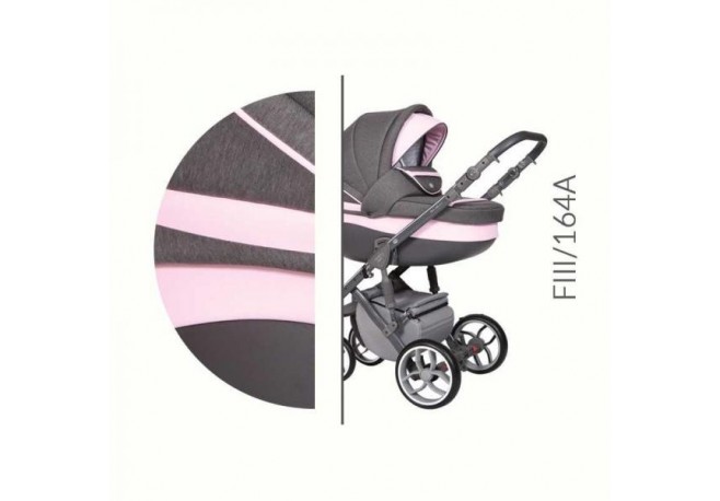 Carucior 3 in 1 Baby Merc Faster 3 Style-164A Cadru Gri